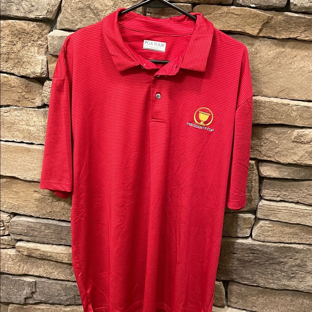 PGA Tour Vibrant Red Men's Polo